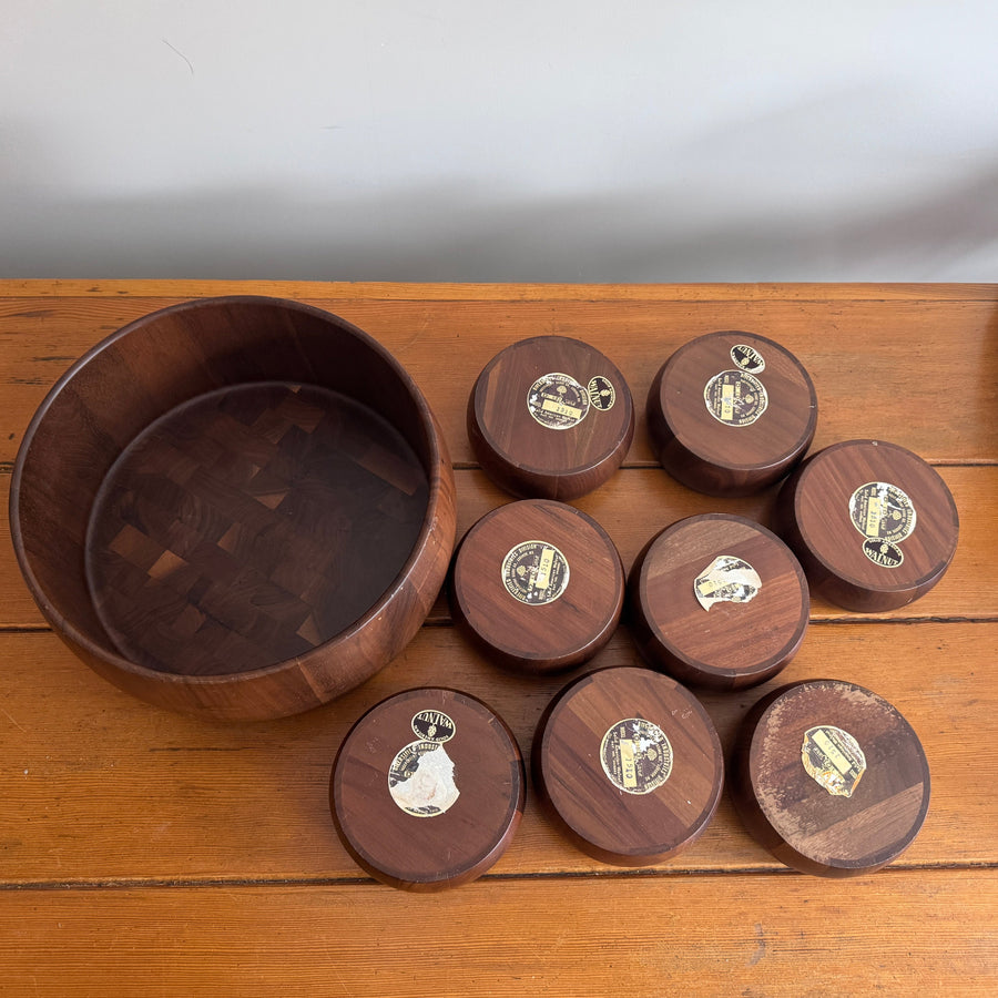 Diversified Industries Division Walnut Bowls Set of Nine 9 Made in the USA