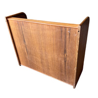 Midcentury Teak Tambour Wall Cabinet with Sliding Door - Made in Thailand