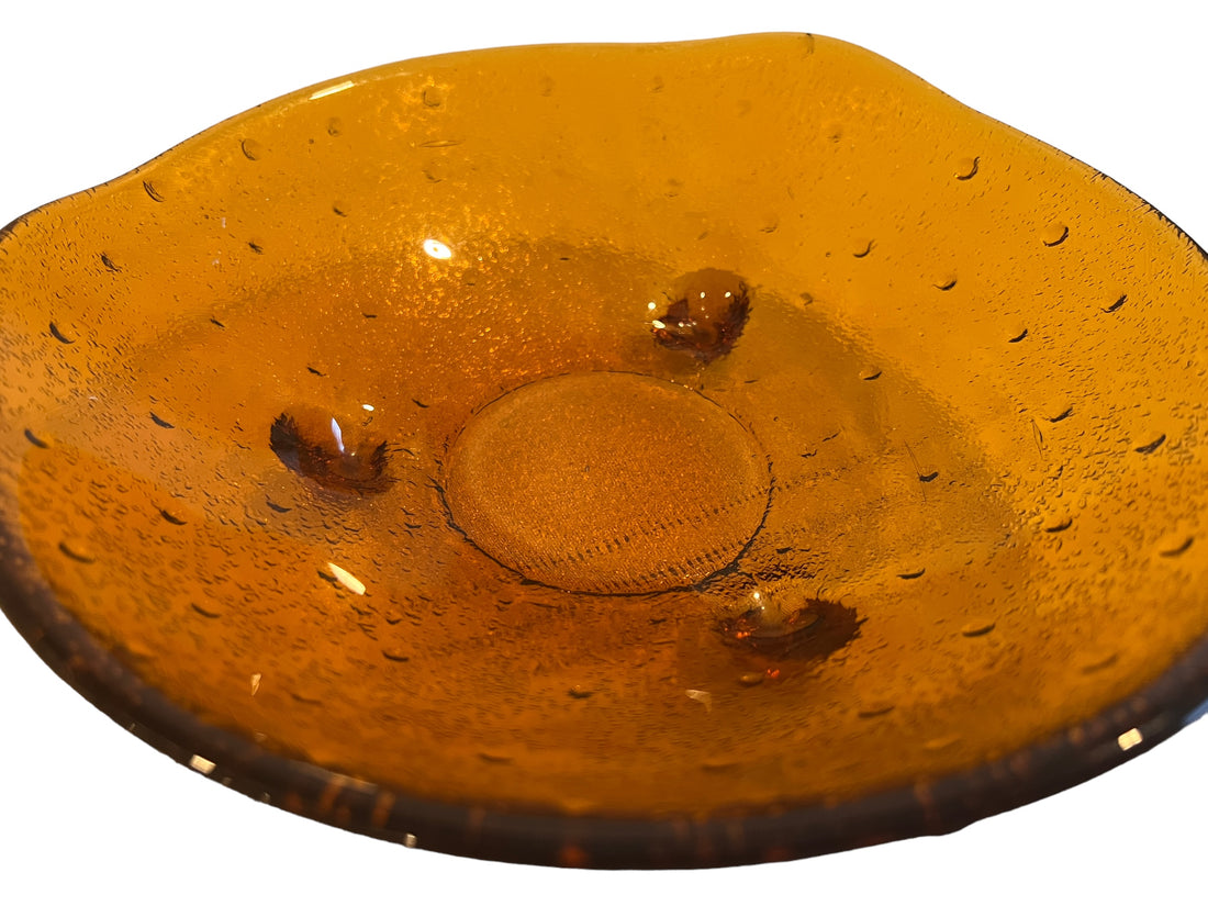 1970s Spanish Amber Glass Dish