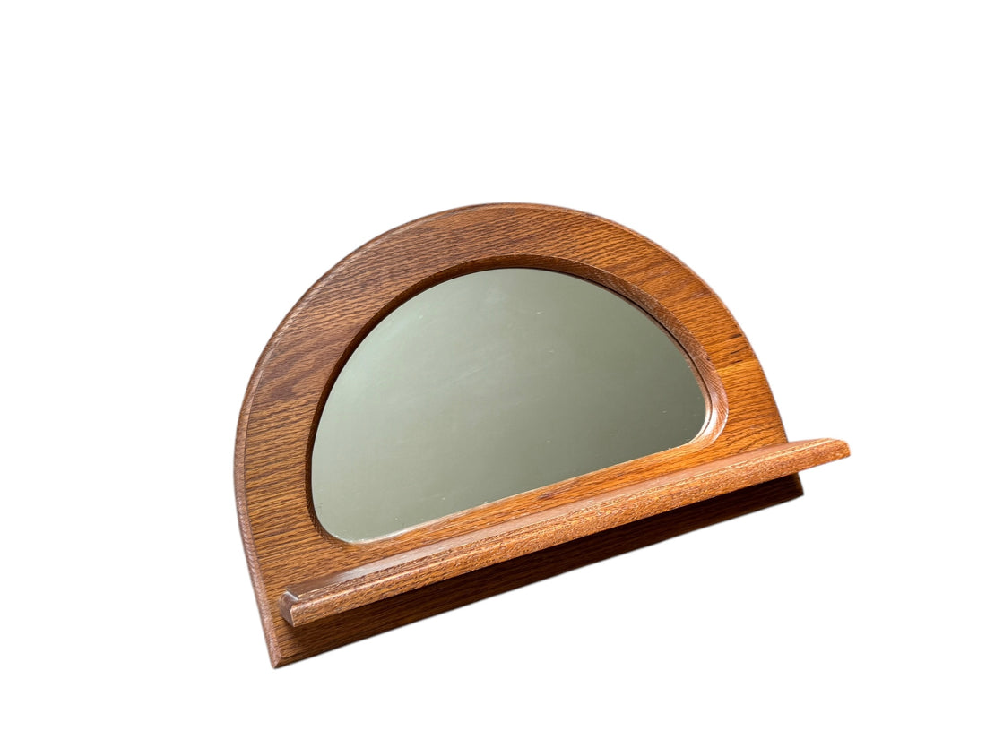 Ozark Oak Wall Mirror with Shelf