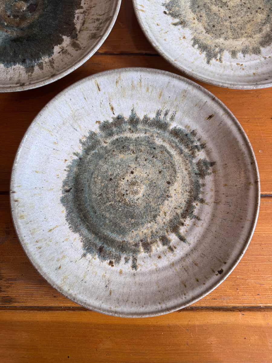 Ceramic Dinner Plates Studio Pottery Vintage 