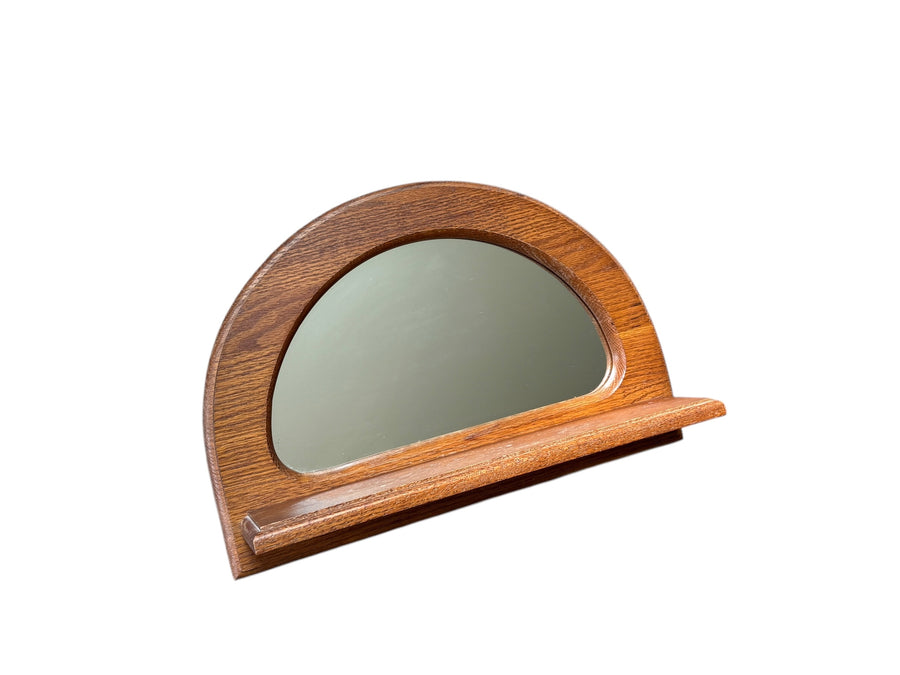 Ozark Oak Wall Mirror with Shelf