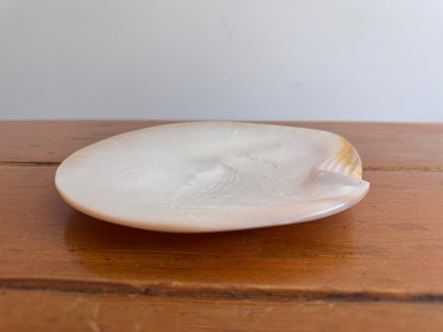 French Large Shell Caviar Dish with Utensils Mother of Pearl