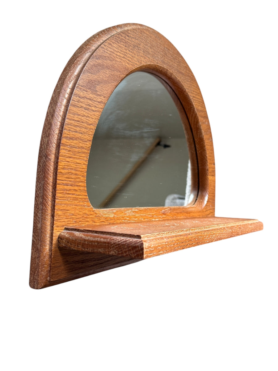 Ozark Oak Wall Mirror with Shelf