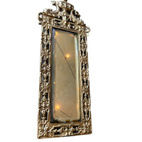 Art Deco European Mirror with Heavy Leaded Glass and Intricate Metal Frame