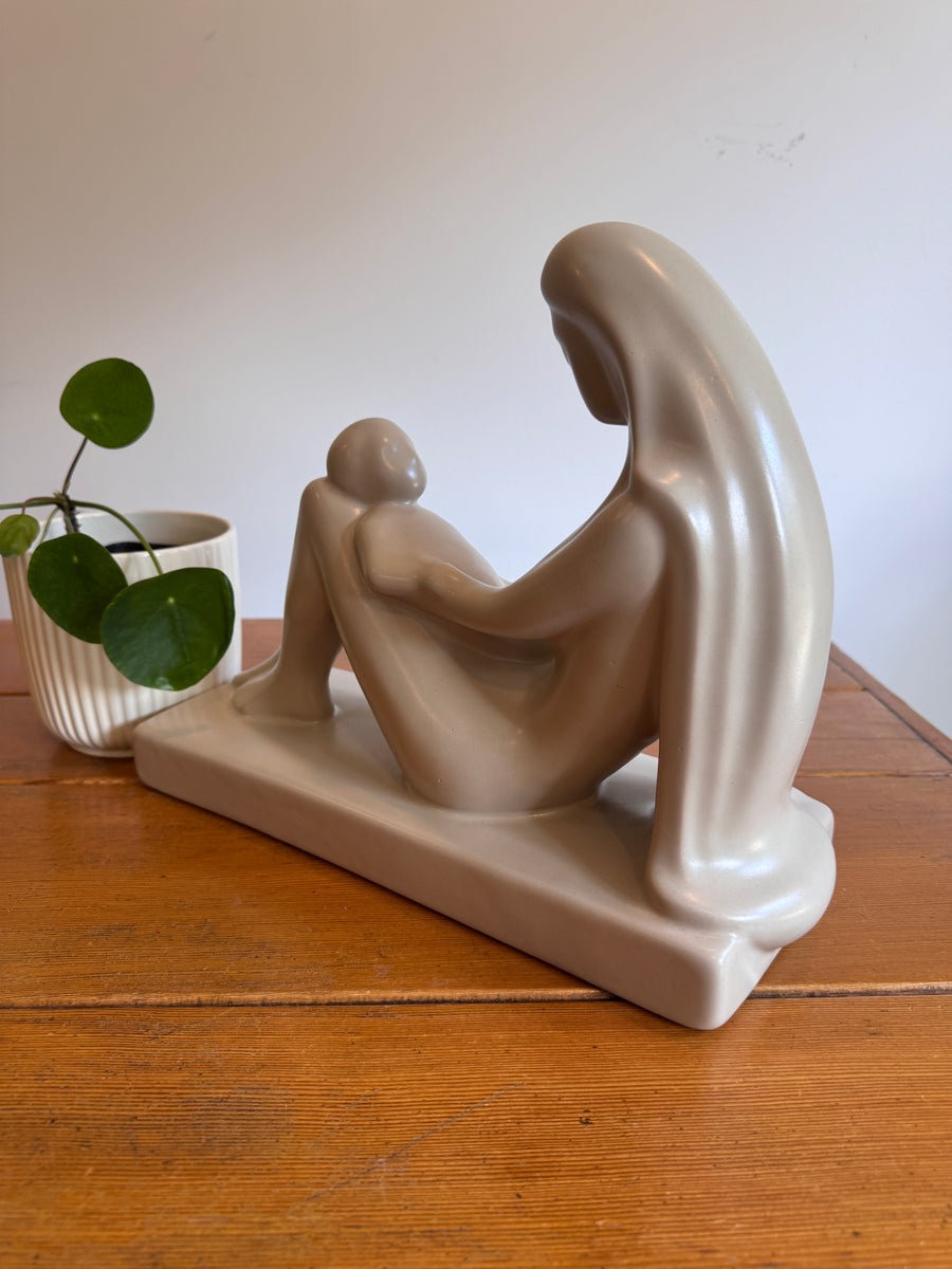 Haeger Ceramic Mom Mother Baby Sculpture Statue Midcentury Vintage