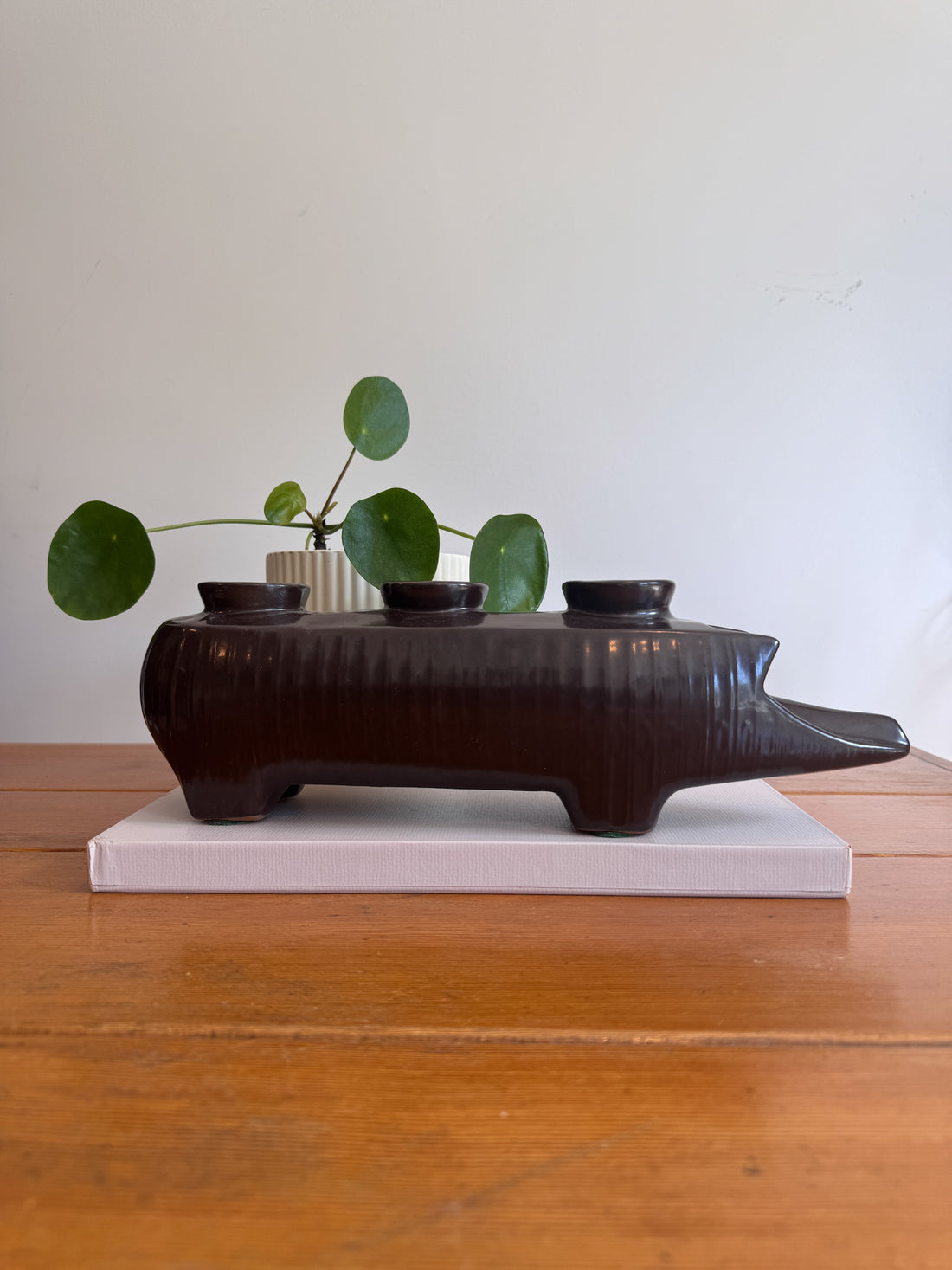 Rare Redwing Ceramic Pig Candle Holder