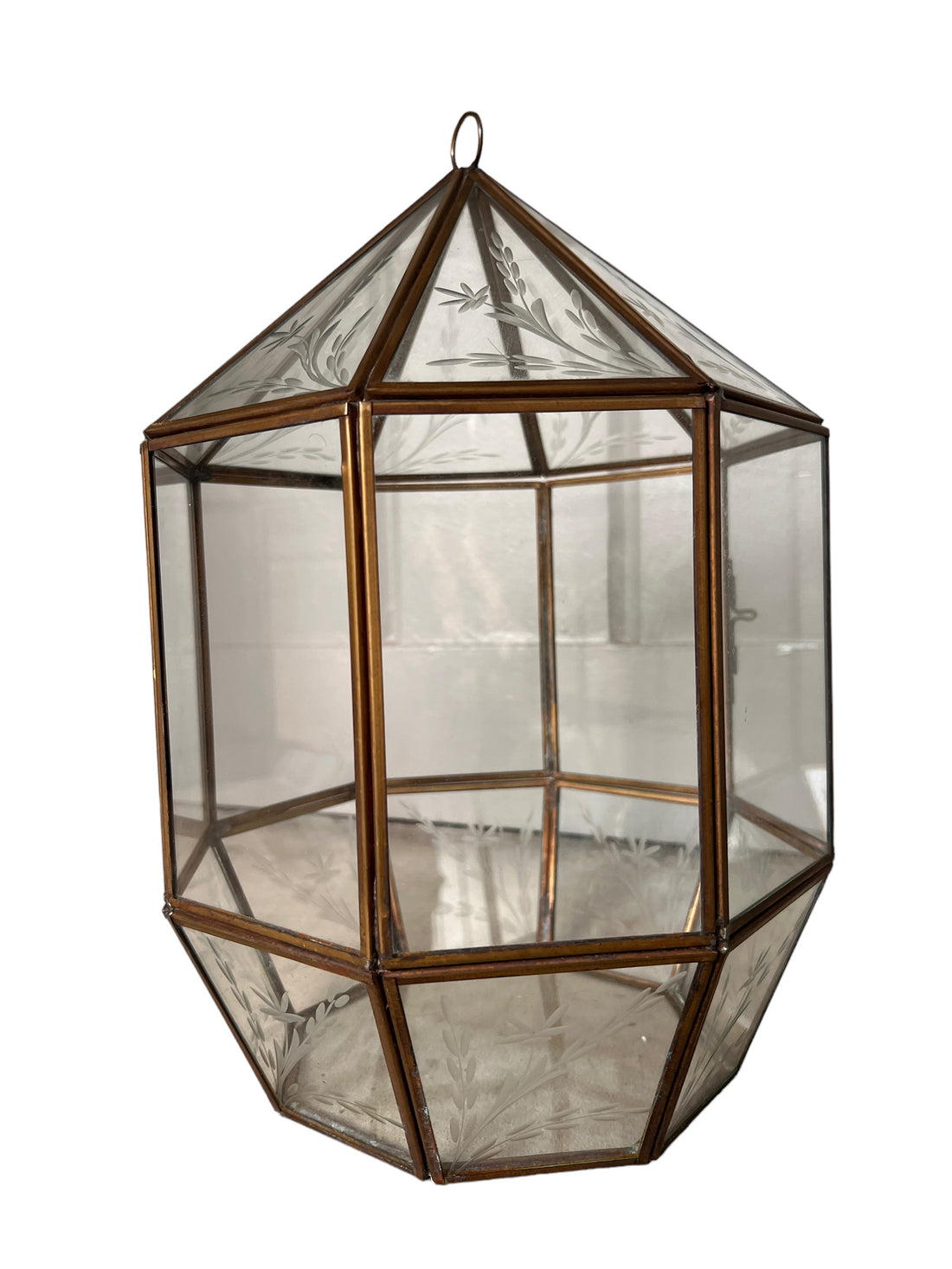 Glass and Brass Geometric Terrarium