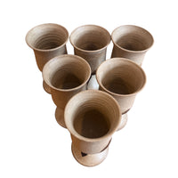 Set of Six 6 Hand Spun Ceramic Glasses