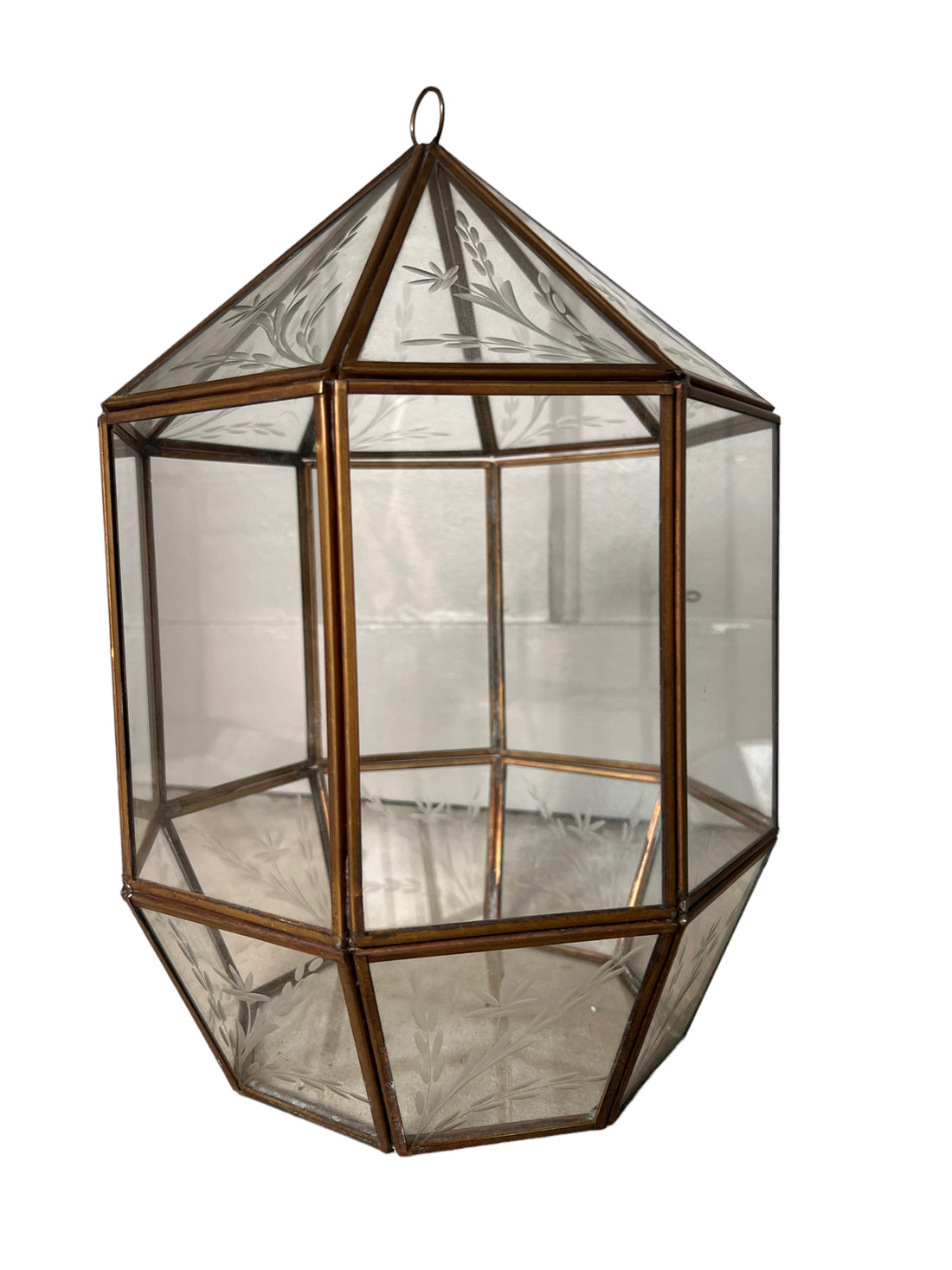 Glass and Brass Geometric Terrarium