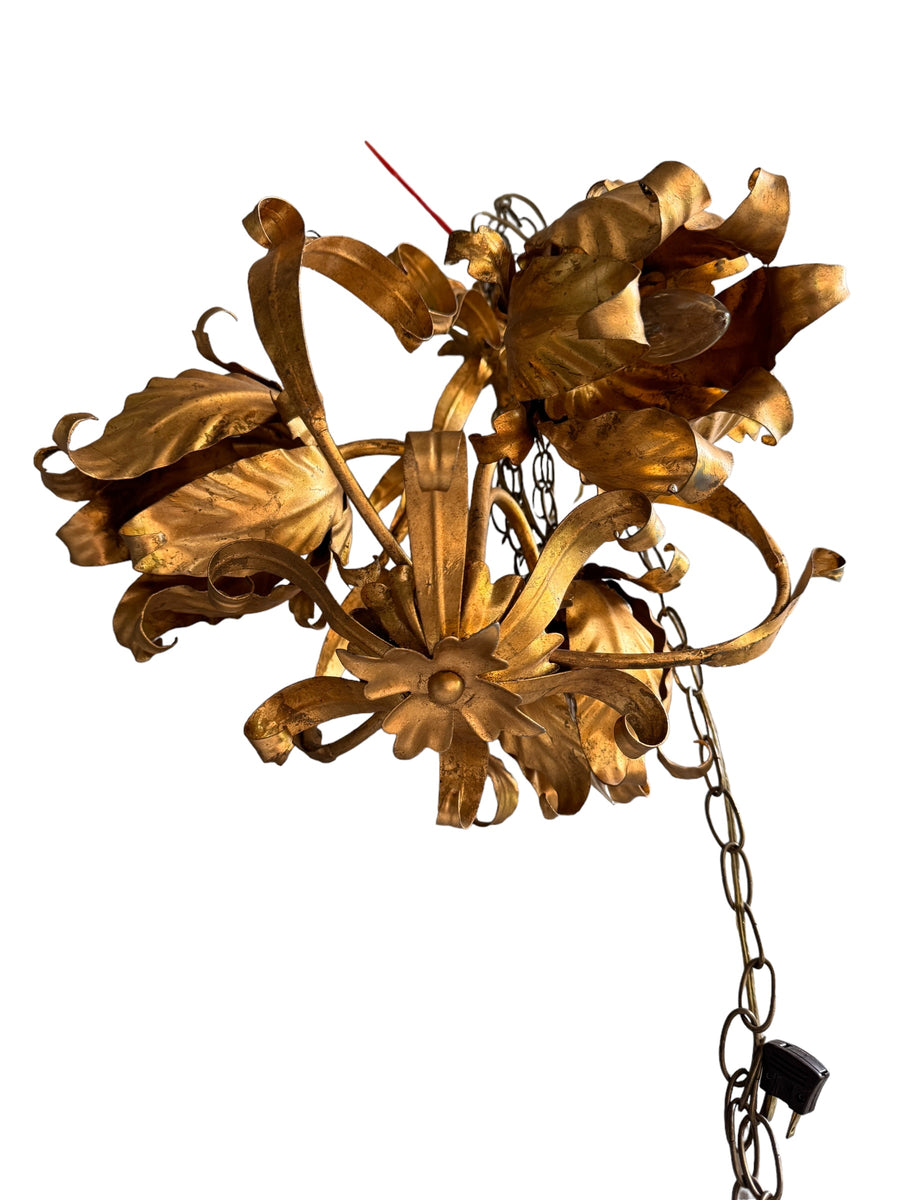 Italian gold Gilt Lotus Pendant Lamp Light