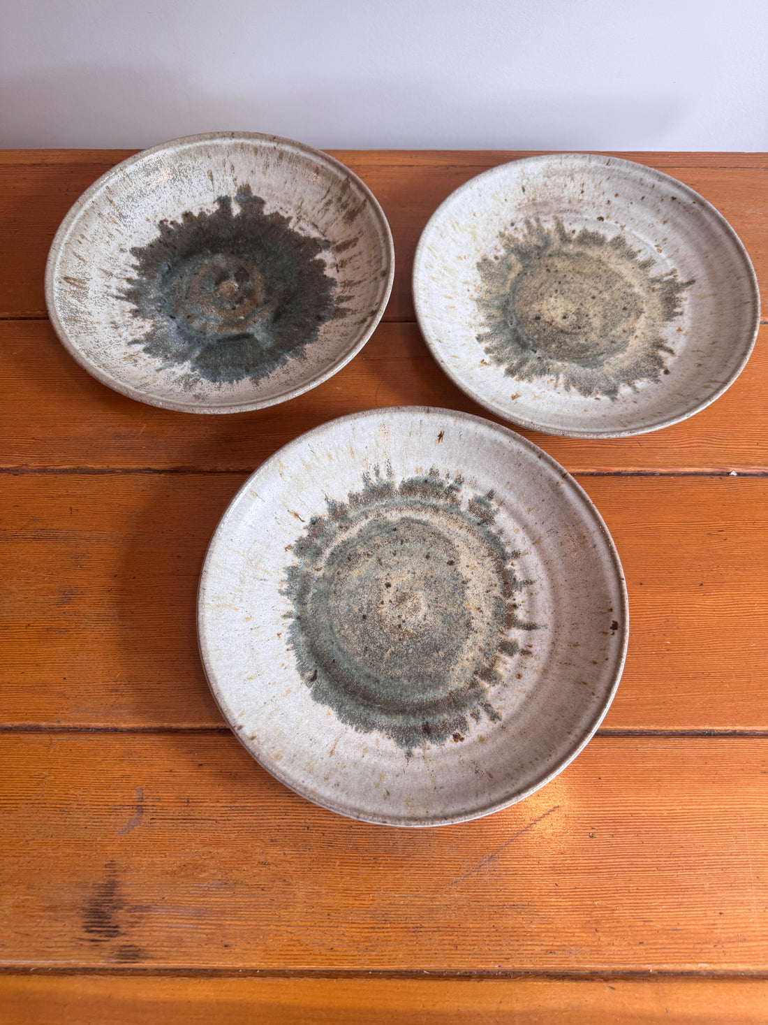 Ceramic Dinner Plates Studio Pottery Vintage 