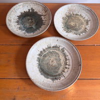 Ceramic Dinner Plates Studio Pottery Vintage 