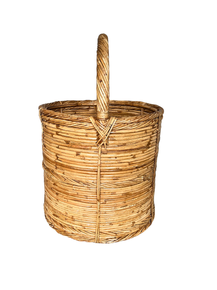 Bamboo Vintage Storage Basket with Handle