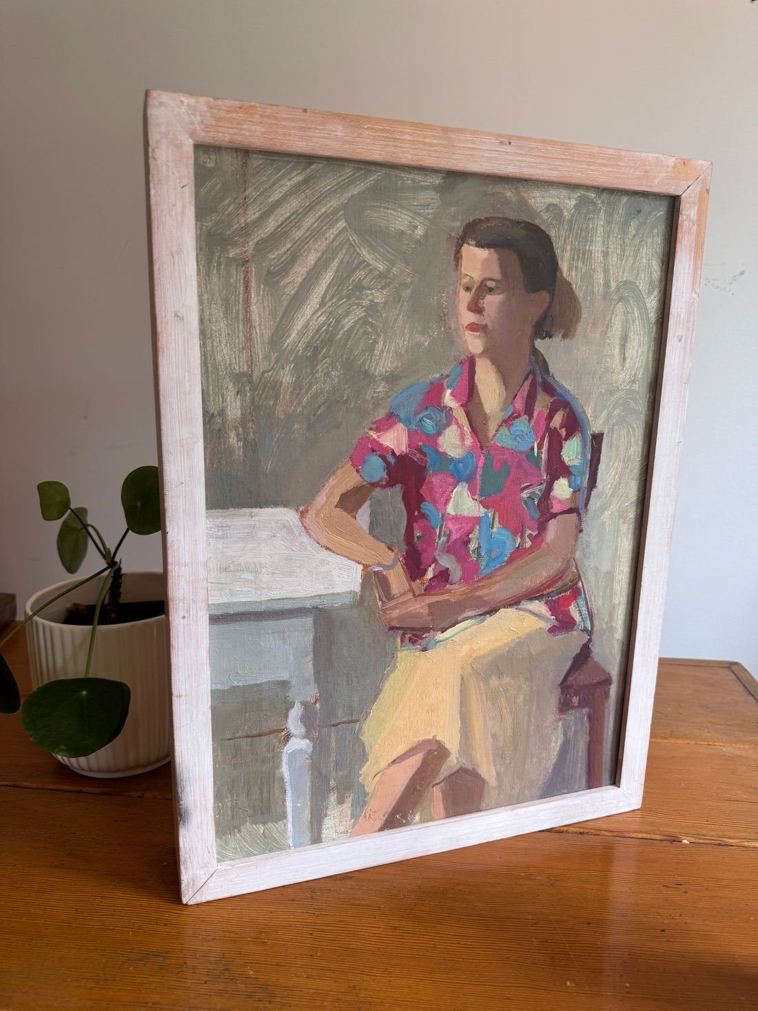 Framed Portrait of a Person Original Art Vintage
