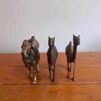 Etched Brass Camel Figures Vintage