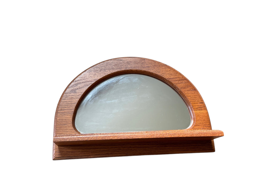Ozark Oak Wall Mirror with Shelf