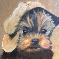 Scottie Puppy Painting Original Vintage On canvas 