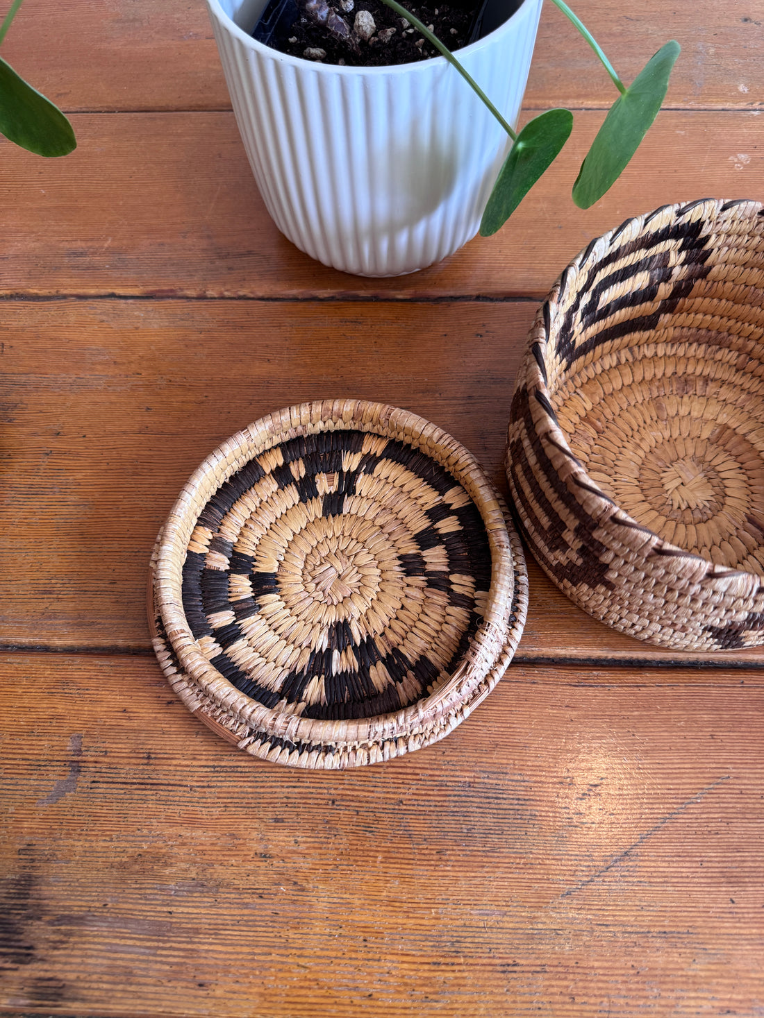 Native Basket and Clay Pot Ceramic Vase Sold Separately