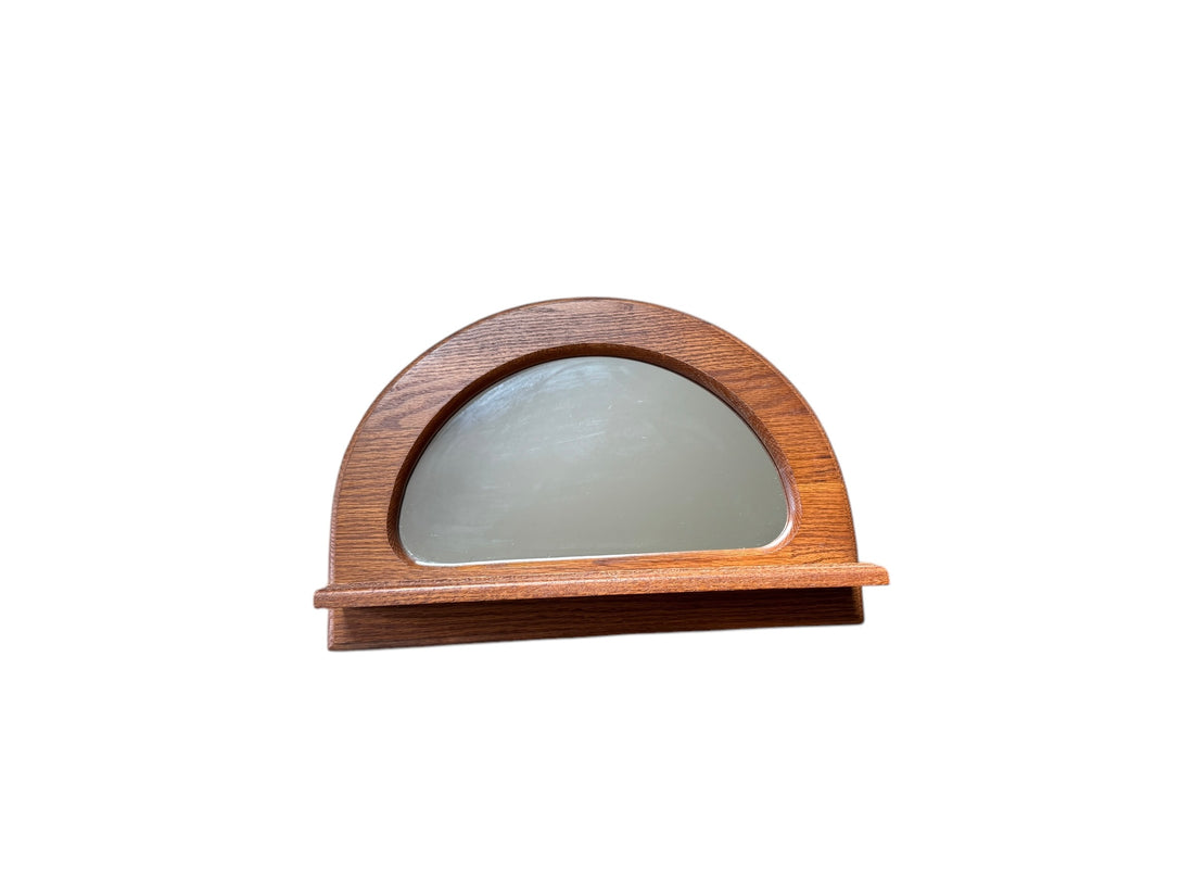 Ozark Oak Wall Mirror with Shelf