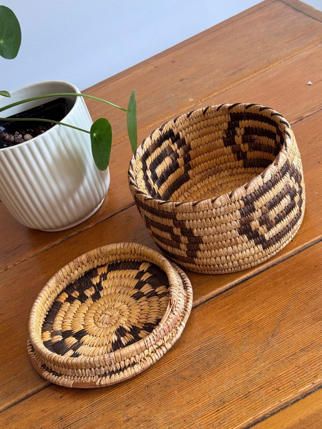 Native Basket and Clay Pot Ceramic Vase Sold Separately
