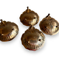 Vintage Scalloped Brass Trays with Snails and Nub feet India