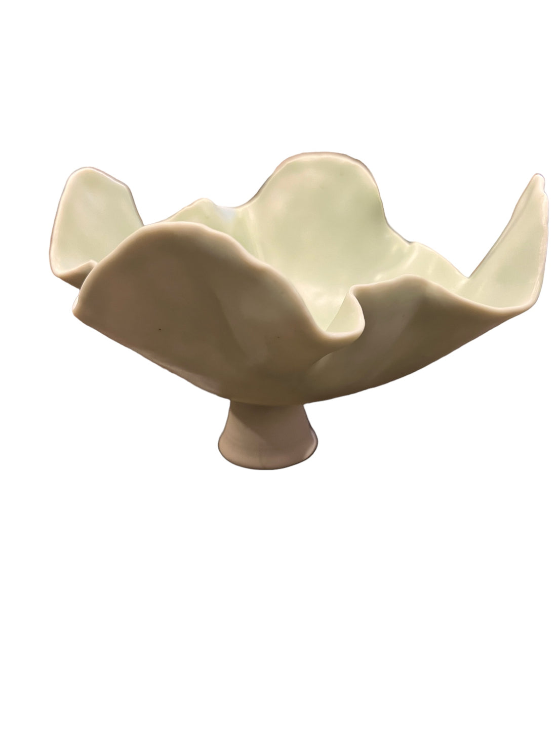 Pedestal Ceramic Dish Sea Foam Green