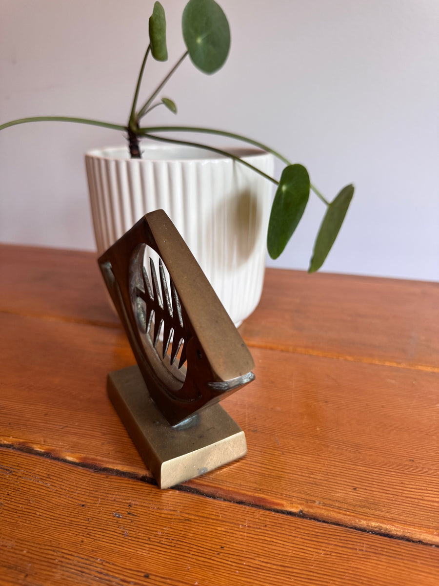 Dolbi Metal Fish Bone Metal Sculpture 1980 Figure Statue Vintage