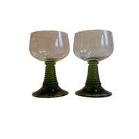 Schott Zwiesel Coupe Glasses with Wavy Green Stem