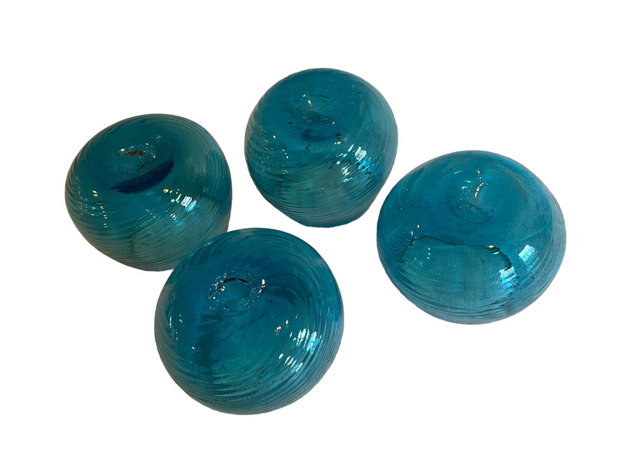 Hand Blown Blue Swirl Wine Cocktail Glasses