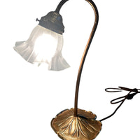 Lilly Pad Brass Table Lamp with Glass Shade