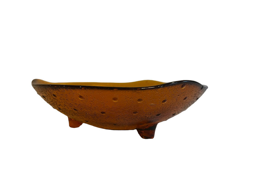 1970s Spanish Amber Glass Dish