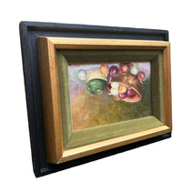 Framed Still Life Oil Painting Art Onions and Olive Oil