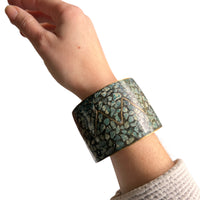 Midcentury Mosaic Turquoise Tile Cuff Bracelet