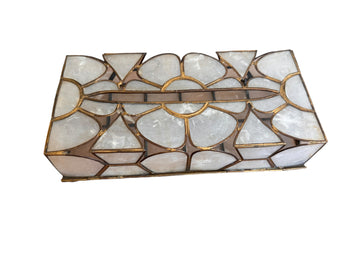 Capiz Shell Vintage Tissue Box Holder