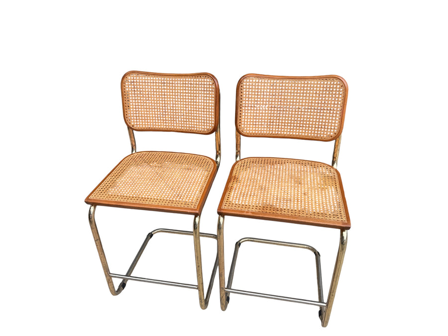 Italian Vintage Marcel Breuer Bar Stools - Made in Italy (set of 2)