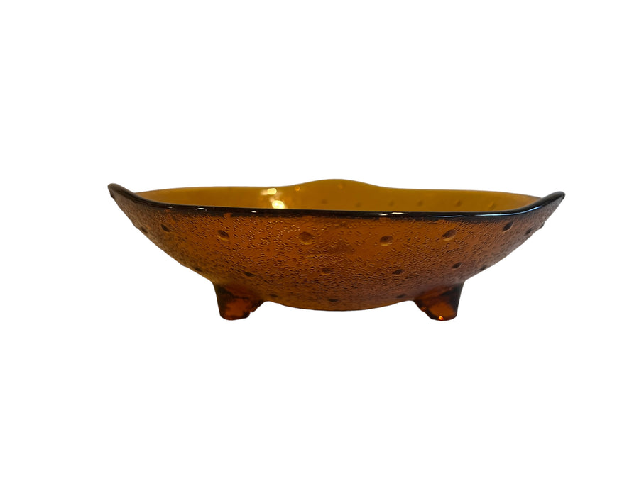 1970s Spanish Amber Glass Dish