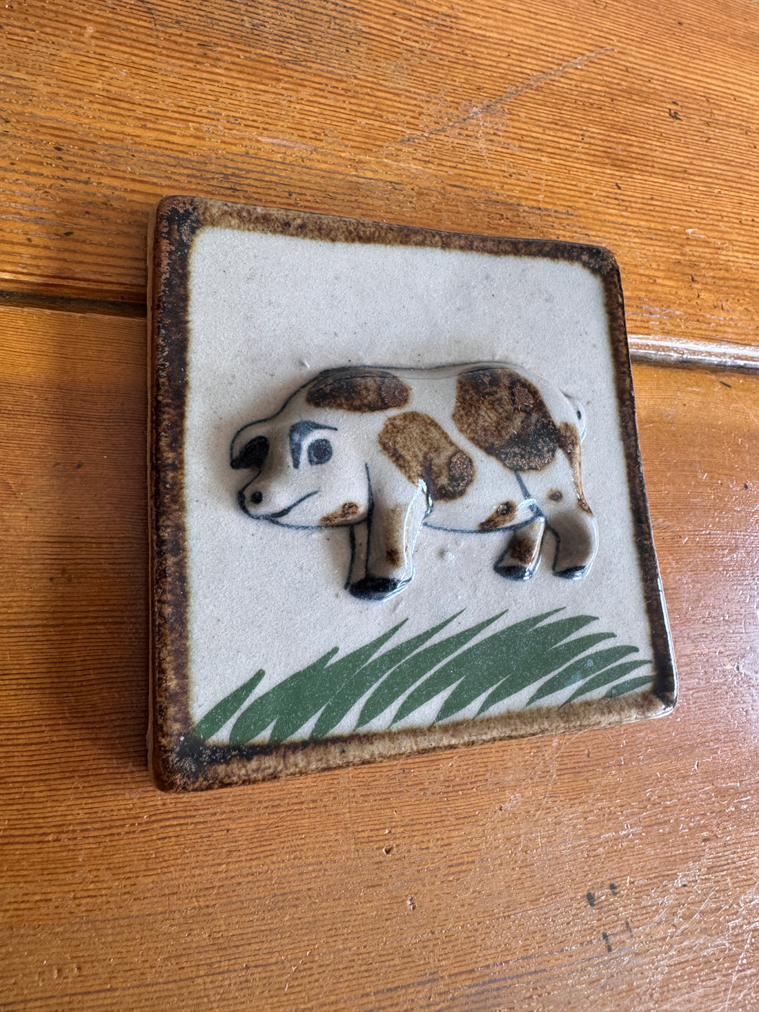 Tonala Ceramic Tile Folklore Pig Wall Art