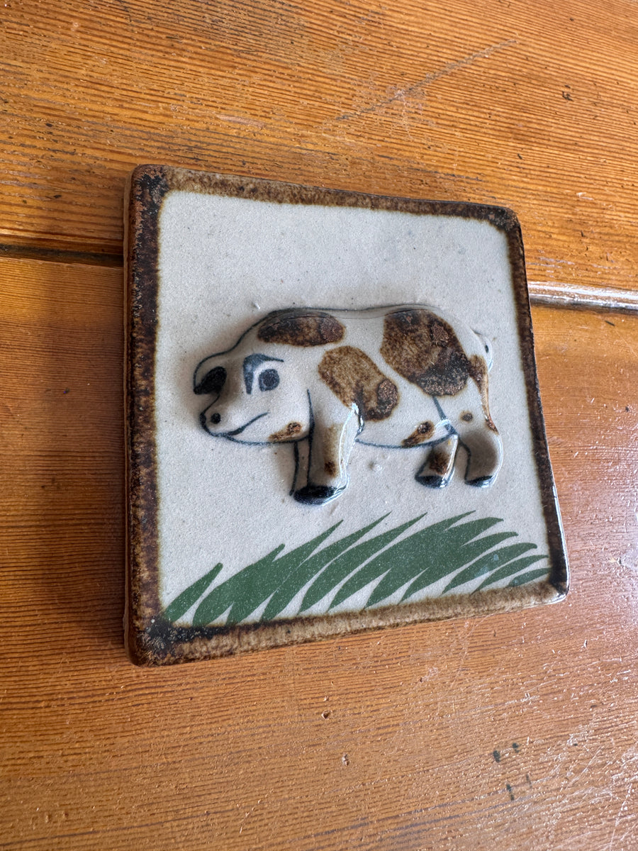 Tonala Ceramic Tile Folklore Pig Wall Art