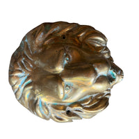 Large Brass European Lion Head Wall Mounted