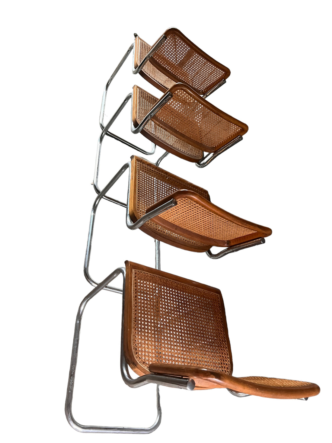 Vintage Marcel Breuer Chairs with Mixed Wood Tones 
