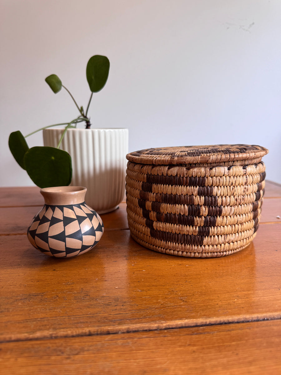 Native Basket and Clay Pot Ceramic Vase Sold Separately