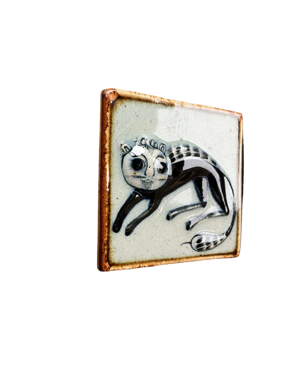 Tonala Ceramic Tile Folklore Cat Wall Art