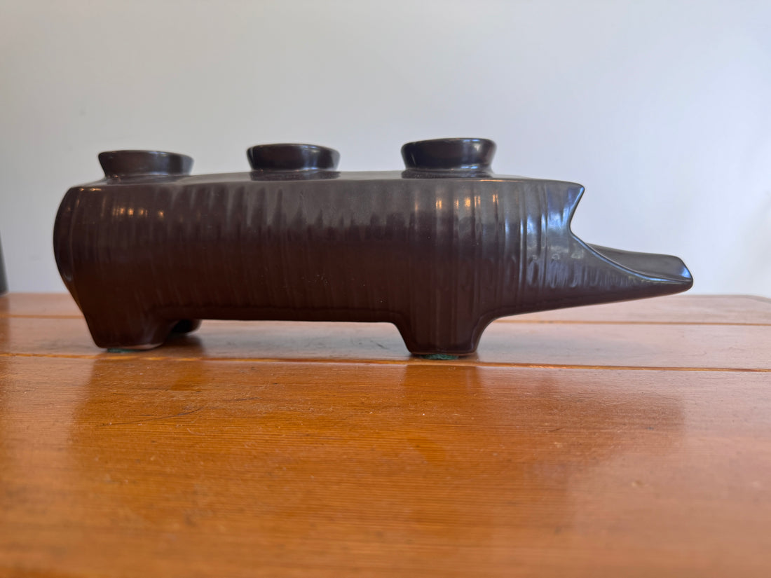 Rare Redwing Ceramic Pig Candle Holder