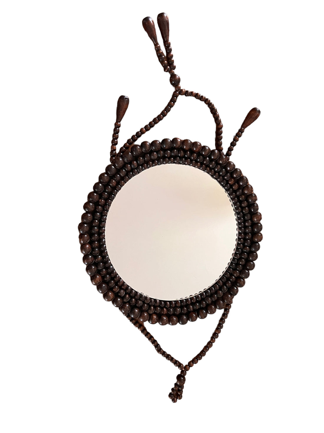 Wood Beaded Wall Mirror