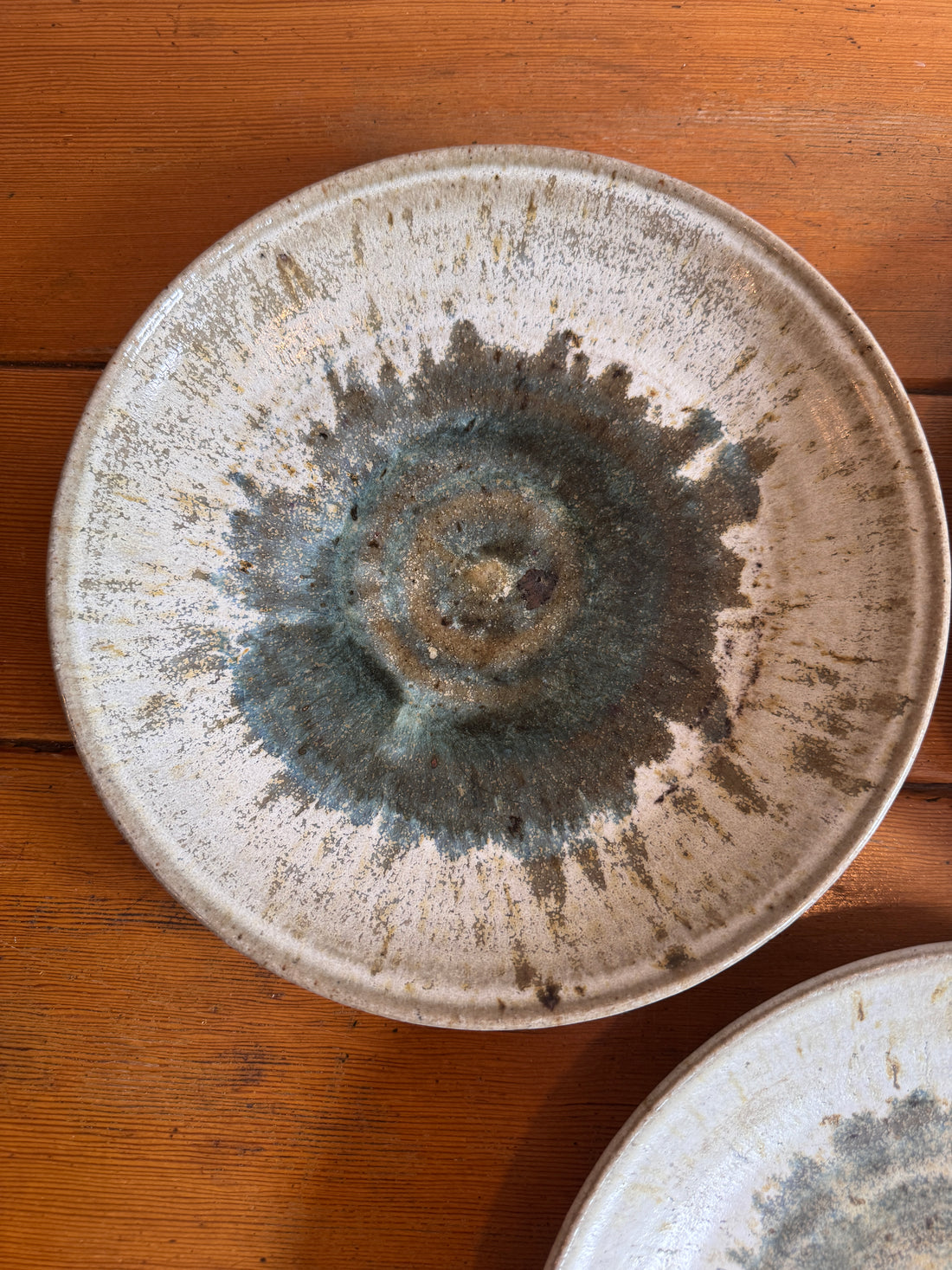 Ceramic Dinner Plates Studio Pottery Vintage 