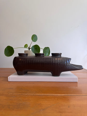 Rare Redwing Ceramic Pig Candle Holder