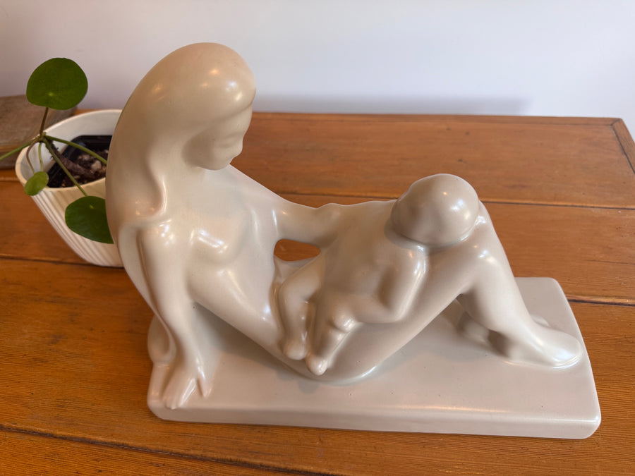 Haeger Ceramic Mom Mother Baby Sculpture Statue Midcentury Vintage