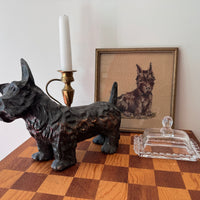 Scottish Terrier Needlepoint Statue Brass Candlestick Butter Dish (Sold Separately)