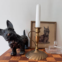Scottish Terrier Needlepoint Statue Brass Candlestick Butter Dish (Sold Separately)